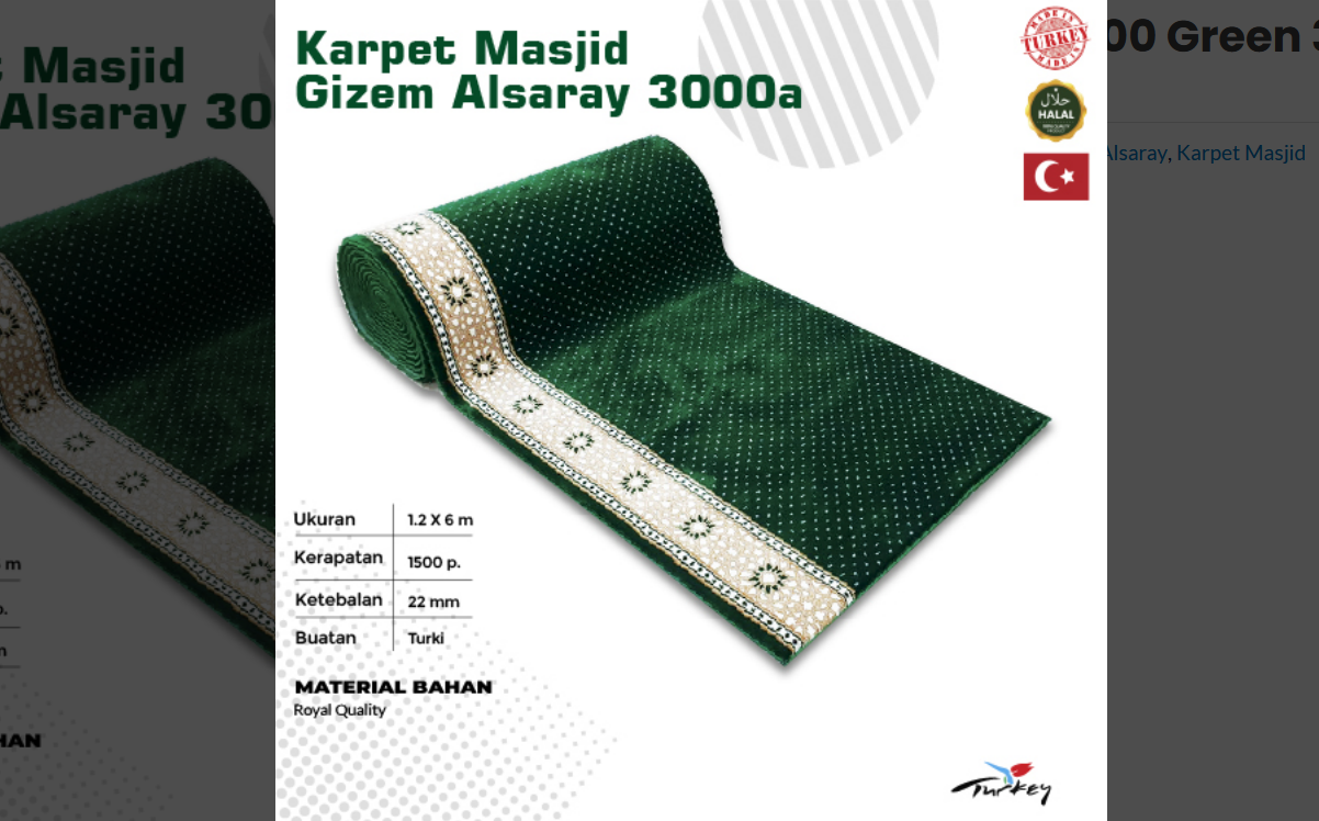 Karpet Masjid Gizem Alsaray Green 3000A